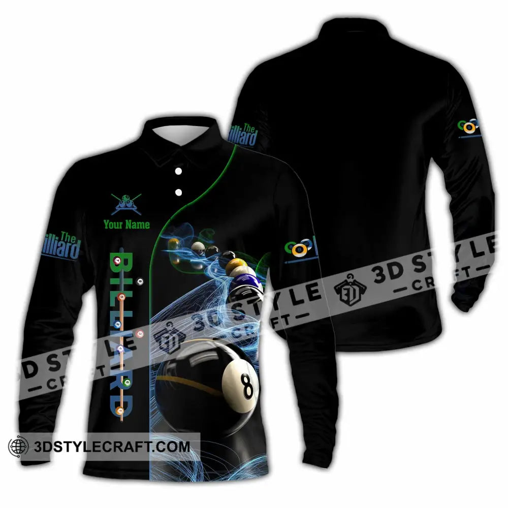 Unisex Shirt - Custom Billiard 3D Shirt Long Sleeve Polo / S T-shirt