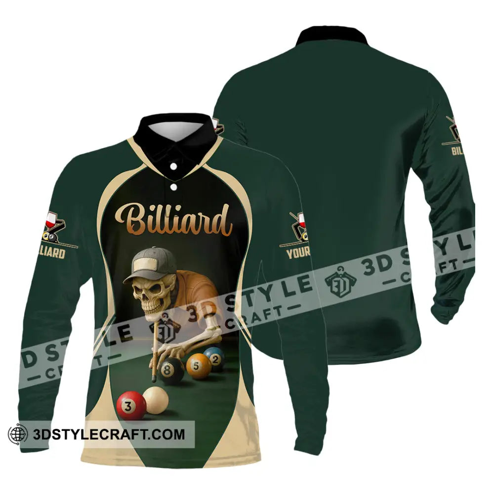 Unisex Shirt - Custom Billiard Shirt Long Sleeve Polo / S T-shirt