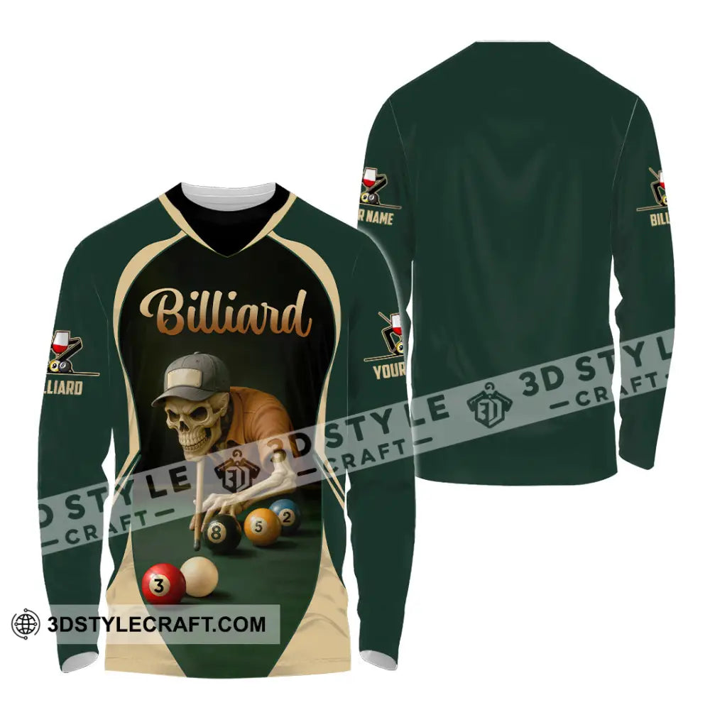 Unisex Shirt - Custom Billiard Shirt Long Sleeve Shirt / S T-shirt