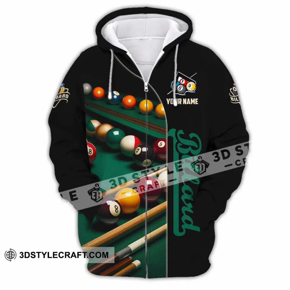 Unisex Shirt - Custom Billiard Lover Shirt Zipper Hoodie / S T-shirt