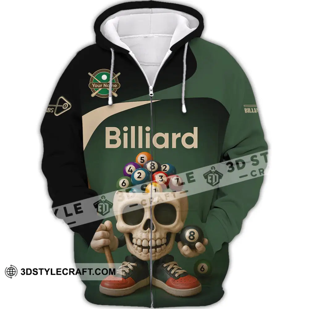 Unisex Shirt - Custom Billiard Shirt Zipper Hoodie / S T-shirt