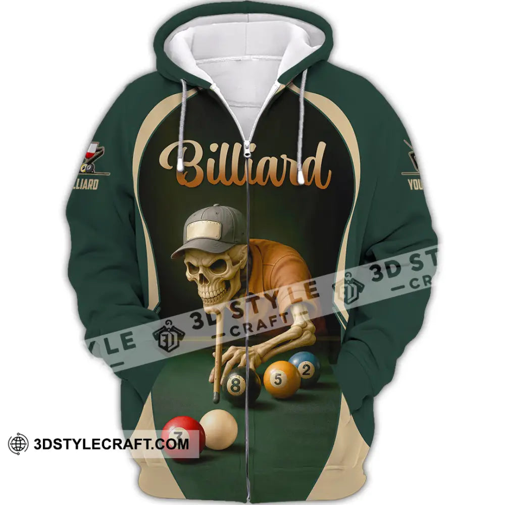 Unisex Shirt - Custom Billiard Shirt Zipper Hoodie / S T-shirt