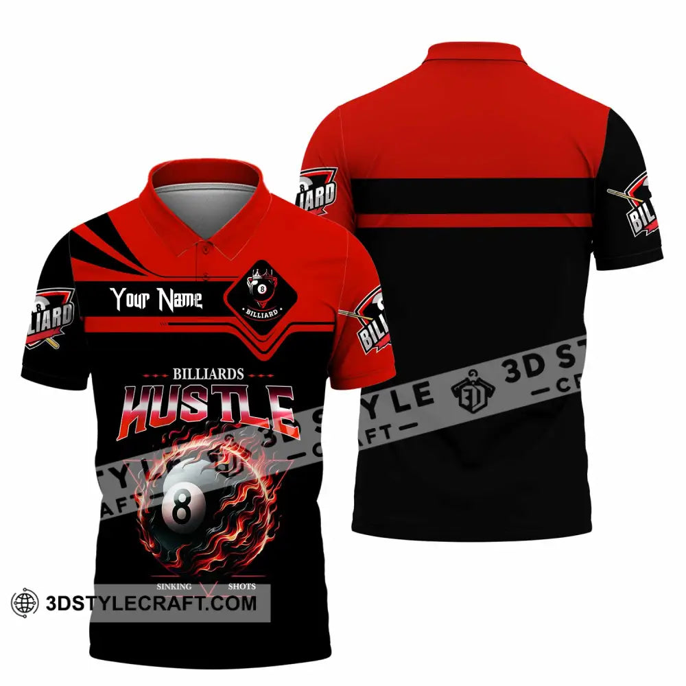 Unisex Shirt - Custom Billiards Hustle Sinking Shot Sport Shirt Polo Shirt / S T-shirt