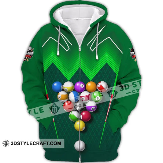 Unisex Shirt Custom Billiards Polo T-Shirt For Lovers Zipper Hoodie / S T-Shirt