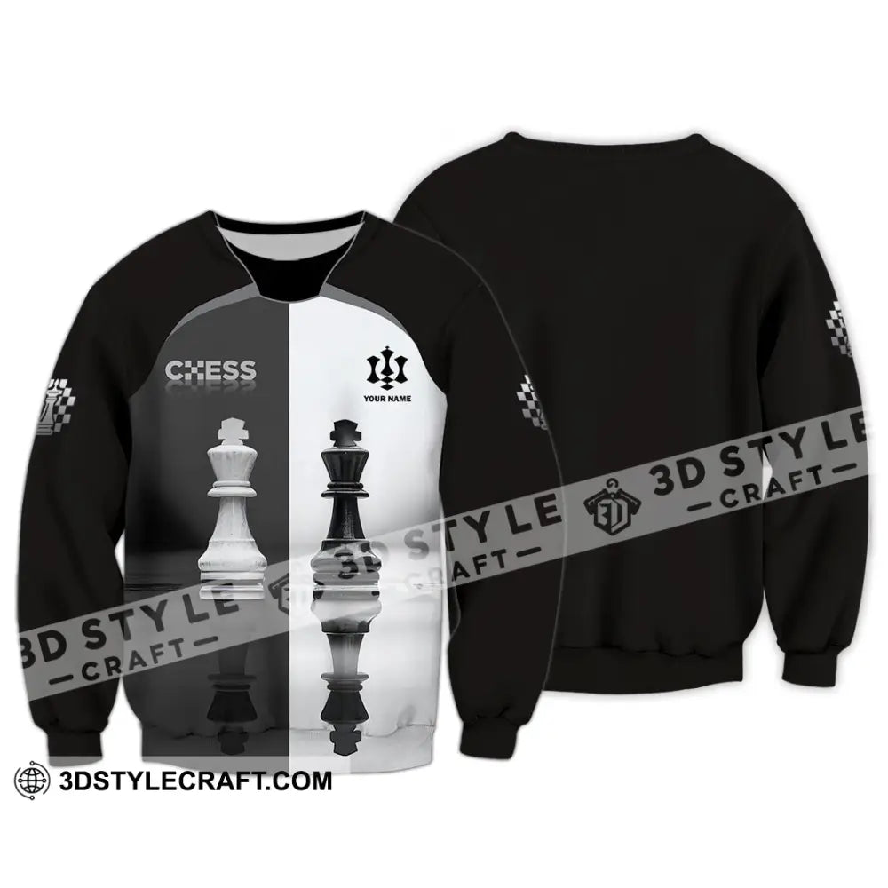 Unisex Shirt - Custom Black And White Chess Shirt For Couple Long Sleeve / S T-shirt