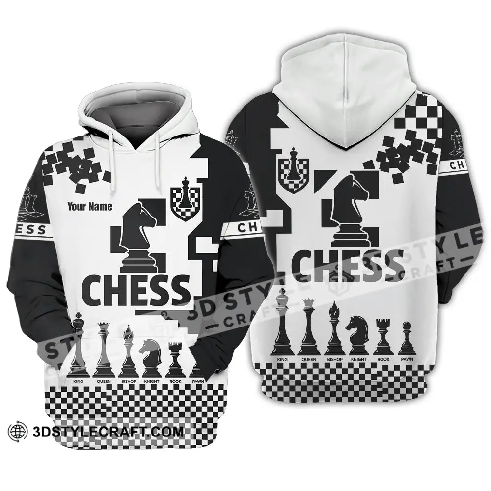 Unisex Shirt - Custom Black And White Chess Chess Player Sporty Shirt Hoodie / S T-shirt