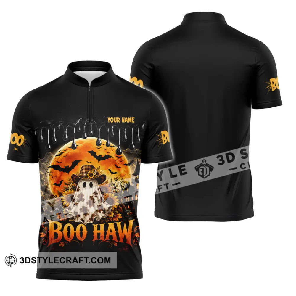 Unisex Shirt - Custom Boo Haw Shirt - Zipper Polo Shirt / S - T-shirt