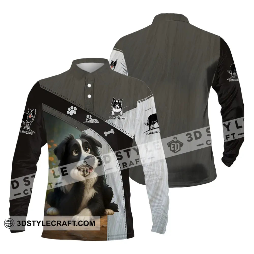 Unisex Shirt - Custom Border Collie Shirt Long Sleeve Polo / S T-shirt
