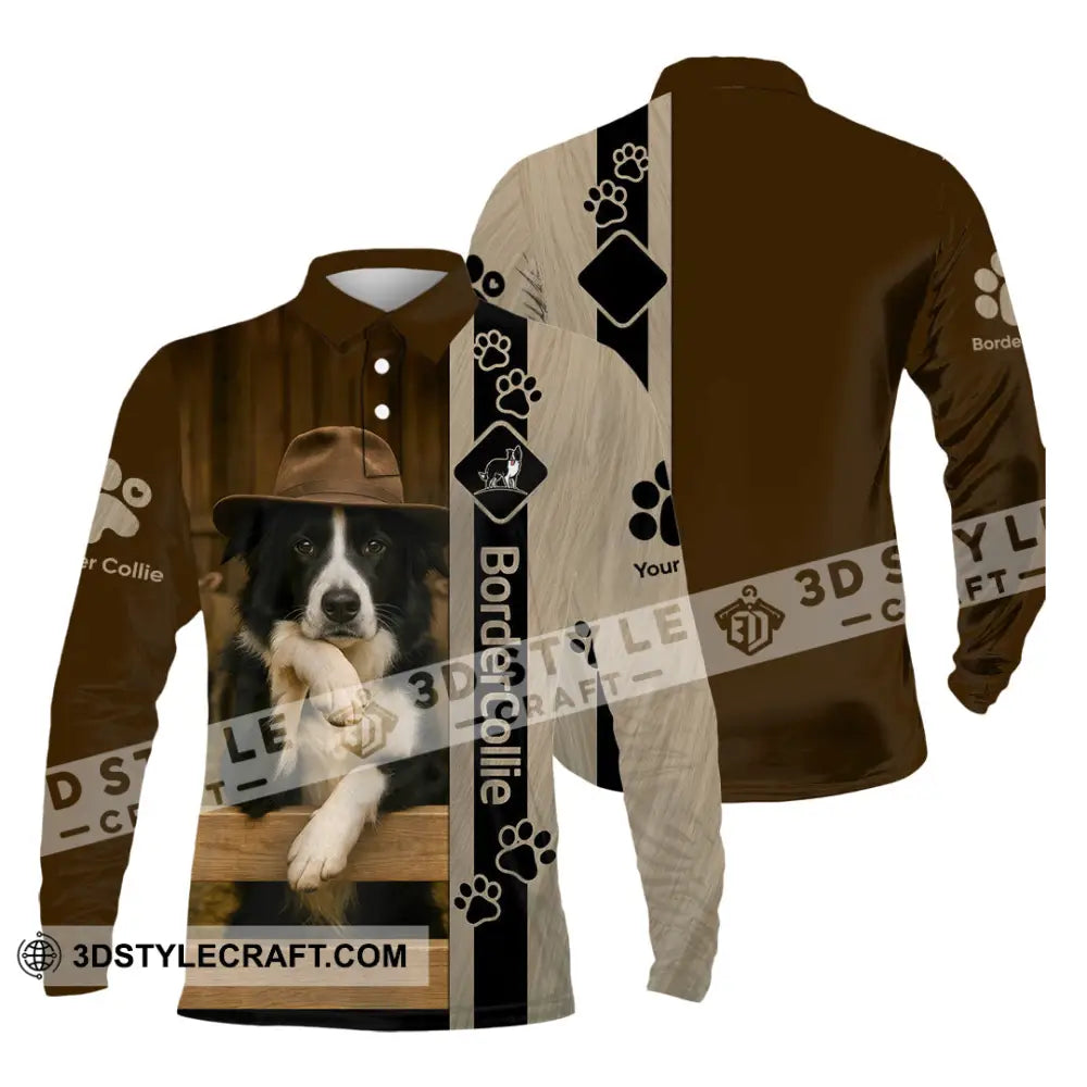 Unisex Shirt - Custom Border Collie Shirt Long Sleeve Polo / S T-shirt
