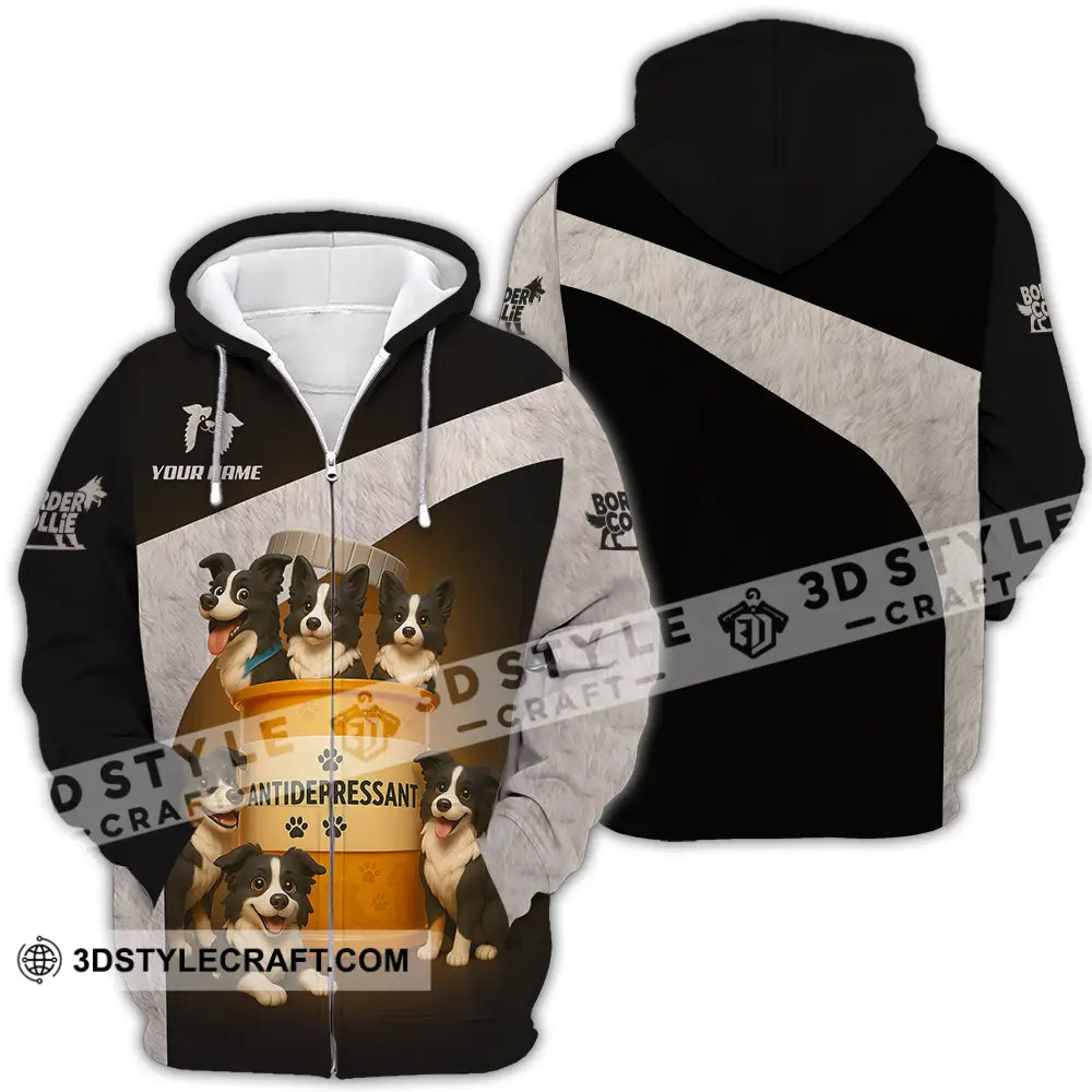 Unisex Shirt - Custom Border Collie Shirt Zipper Hoodie / S T-shirt