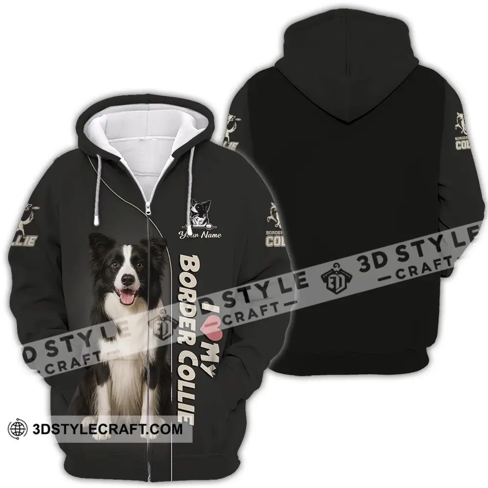 Unisex Shirt - Custom Border Collie Shirt Zipper Hoodie / S T-shirt