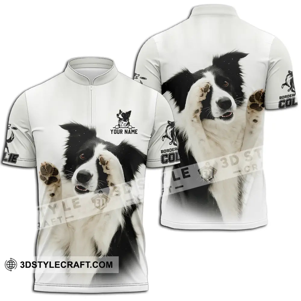 Unisex Shirt - Custom Border Collie Shirt Zipper Polo Shirt / S T-shirt