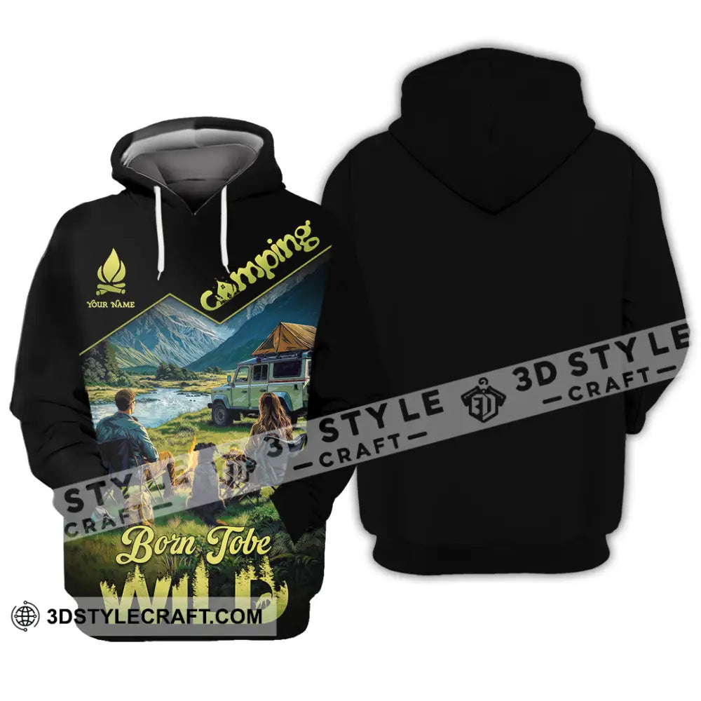 Unisex Shirt - Custom Born To Be Wild Camping Shirt Hoodie / S T-shirt