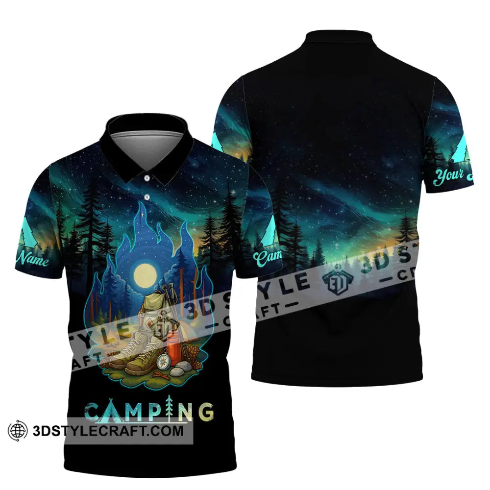 Unisex Shirt - Custom Born To Be Wild Camping Shirt Polo Shirt / S T-shirt