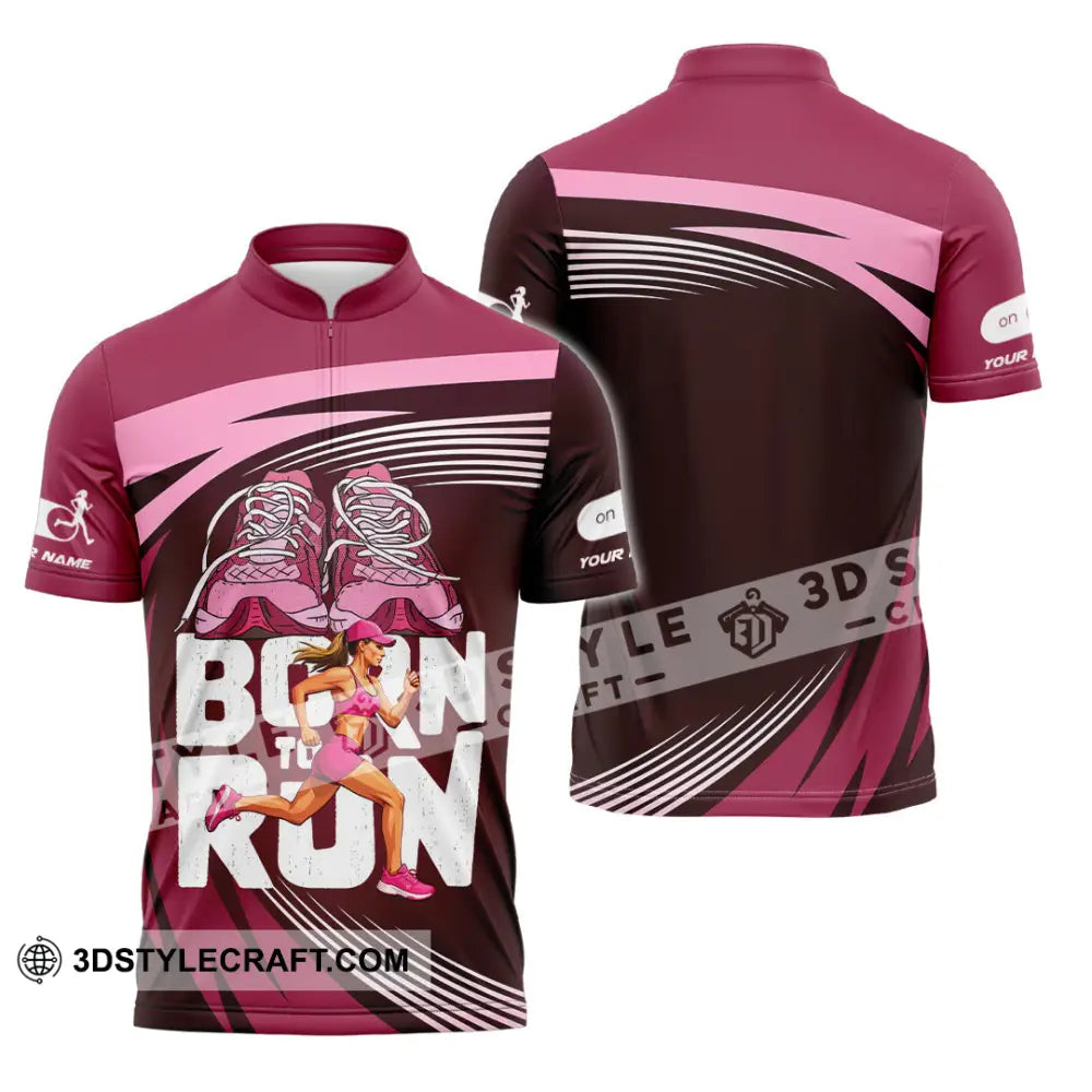 Unisex Shirt - Custom Born To Run 3D Shirt Zipper Polo Shirt / S T-shirt