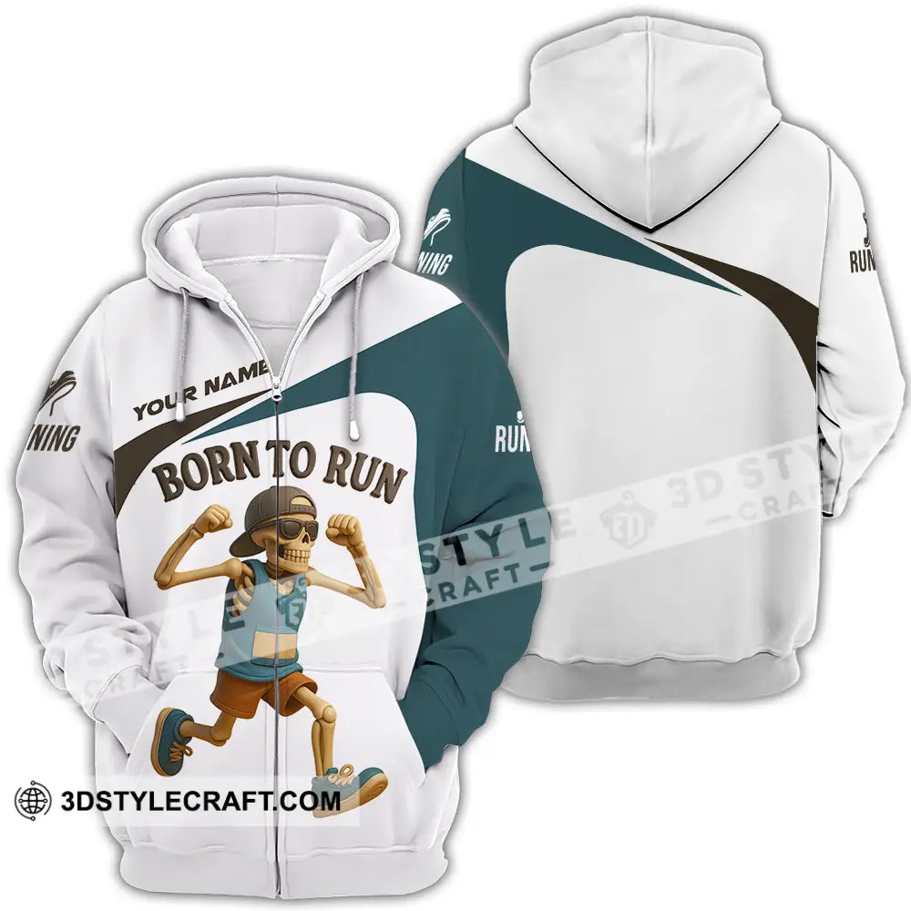 Unisex Shirt - Custom Born To Run Running Lover Sport Shirt Zipper Hoodie / S T-shirt