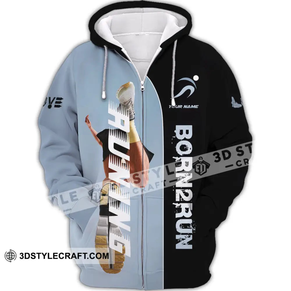 Unisex Shirt - Custom Born To Running Shirt Zipper Hoodie / S T-shirt