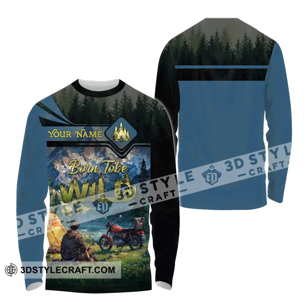 Unisex Shirt - Custom Born Tobe Wild Camping Shirt Long Sleeve Shirt / S T-shirt