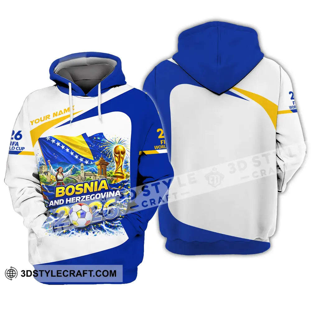 Unisex Shirt - Custom Bosnia And Herzegovina World Cup 2026 3D Shirt - Hoodie / S - T-shirt