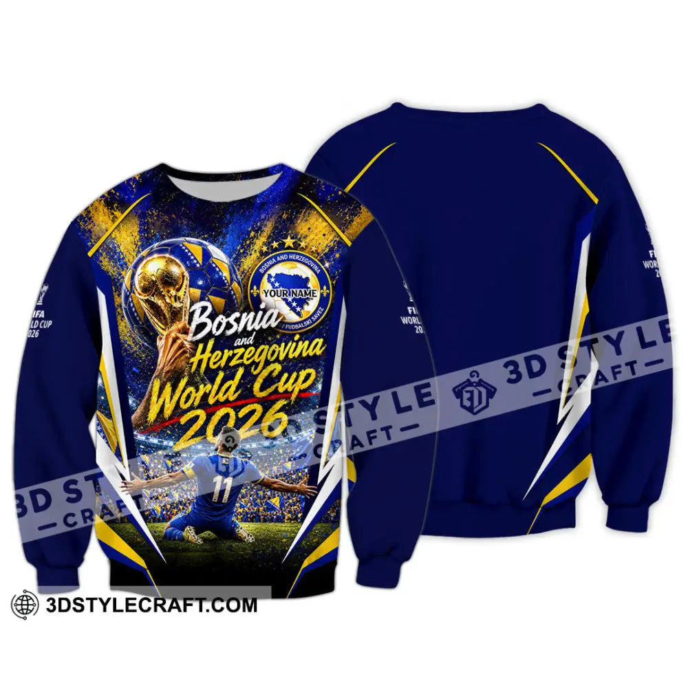 Unisex Shirt - Custom Bosnia And Herzegovina World Cup 2026 Shirt - Long Sleeve / S - T-shirt