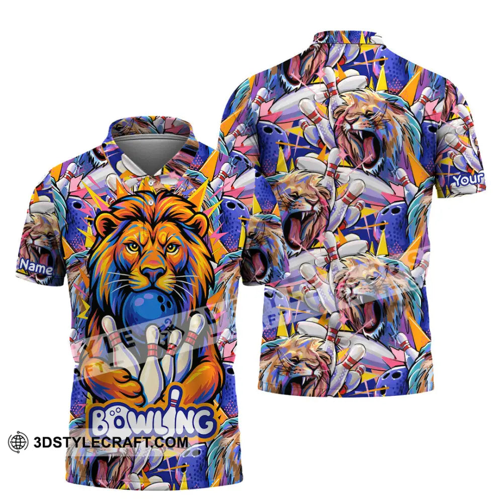 Unisex Shirt - Custom Bowling Lion Shirt Polo Shirt / S T-shirt