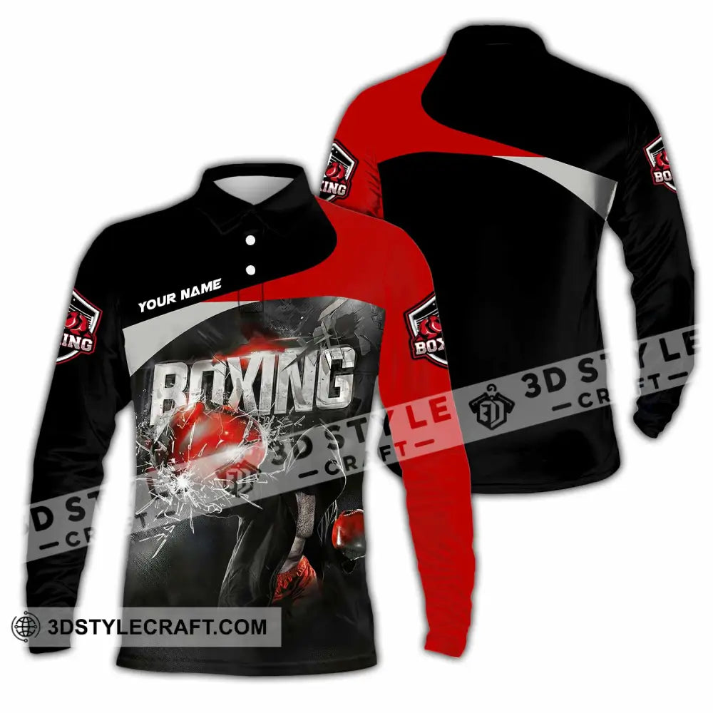 Unisex Shirt - Custom Boxing 3D Shirt Long Sleeve Polo / S T-shirt