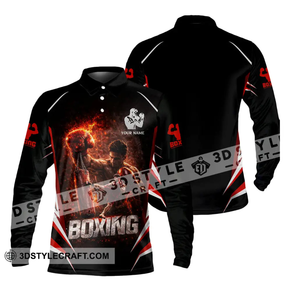 Unisex Shirt - Custom Boxing 3D Shirt Long Sleeve Polo / S T-shirt