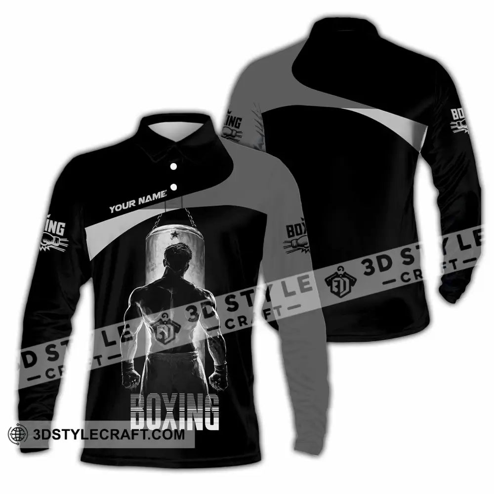 Unisex Shirt - Custom Boxing 3D Shirt - Long Sleeve Polo / S - T-shirt