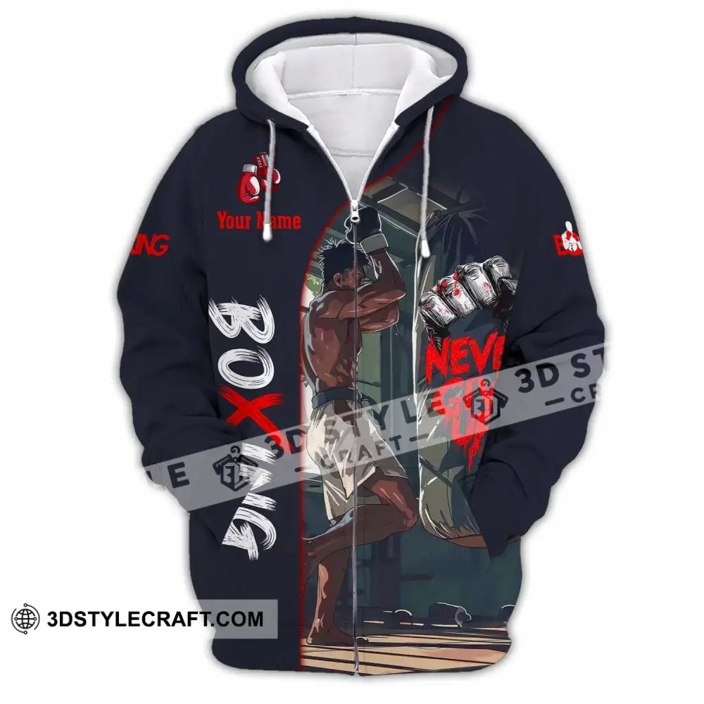 Unisex Shirt - Custom Boxing 3D Shirt Zipper Hoodie / S T-shirt