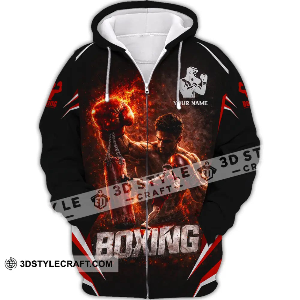 Unisex Shirt - Custom Boxing 3D Shirt Zipper Hoodie / S T-shirt