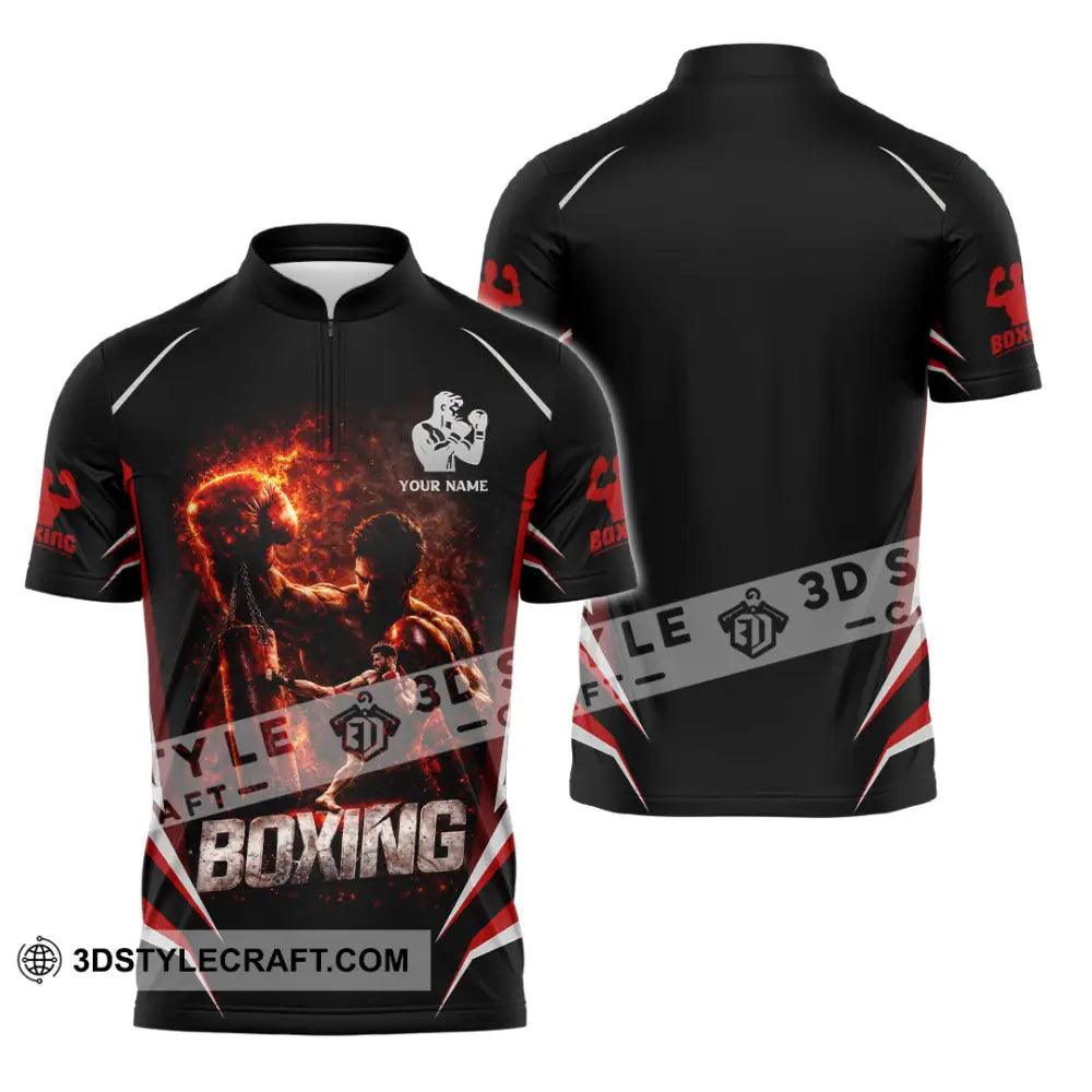 Unisex Shirt - Custom Boxing 3D Shirt Zipper Polo Shirt / S T-shirt