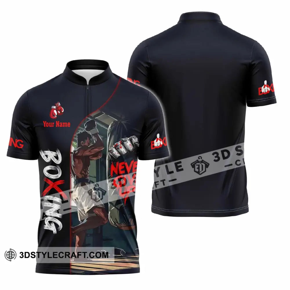 Unisex Shirt - Custom Boxing 3D Shirt Zipper Polo Shirt / S T-shirt