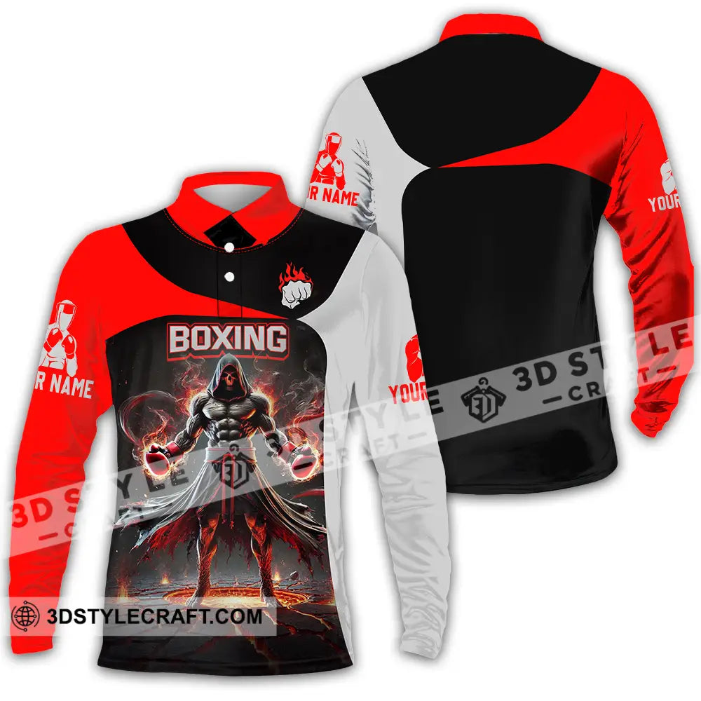 Unisex Shirt - Custom Boxing Player Shirt Long Sleeve Polo / S T-shirt
