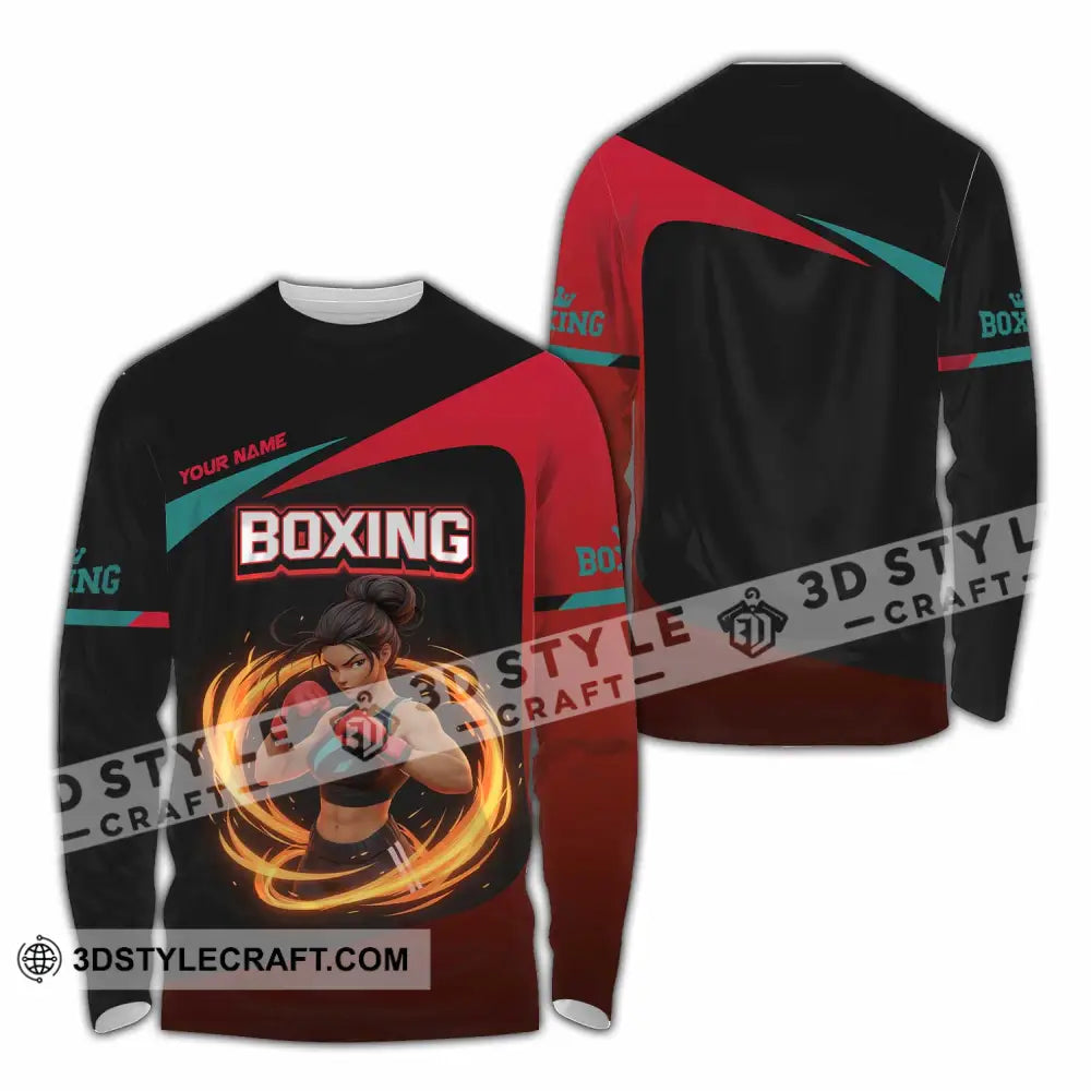 Unisex Shirt Custom Boxing Sport Shirt Long Sleeve Shirt / S T shirt