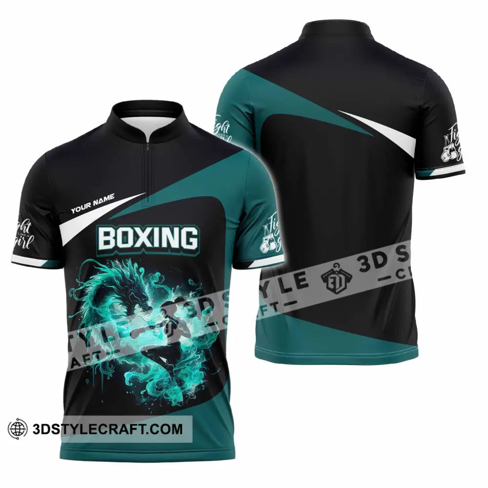 Unisex Shirt - Custom Boxing Shirt Zipper Polo Shirt / S T-shirt