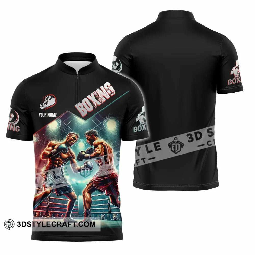 Unisex Shirt - Custom Boxing Shirt Zipper Polo Shirt / S T-shirt