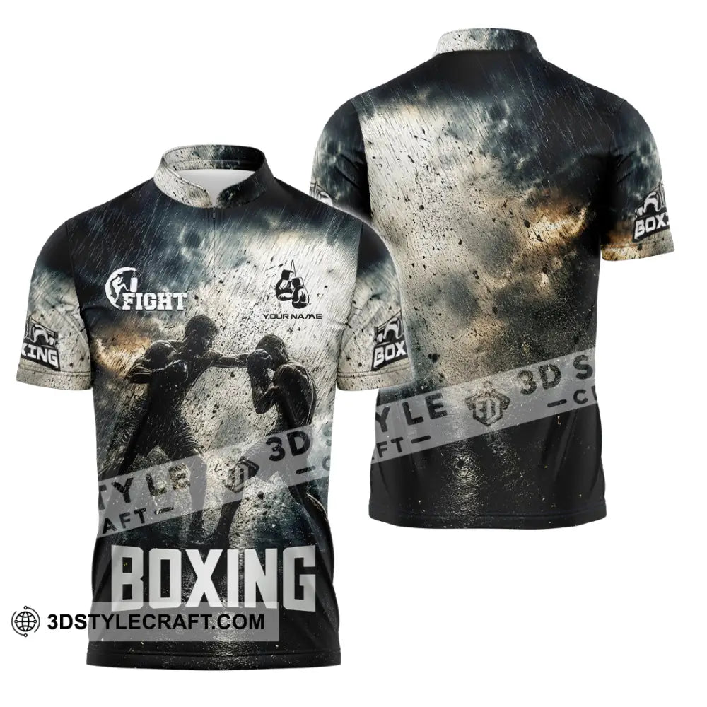 Unisex Shirt - Custom Boxing Shirt - Zipper Polo Shirt / S - T-shirt