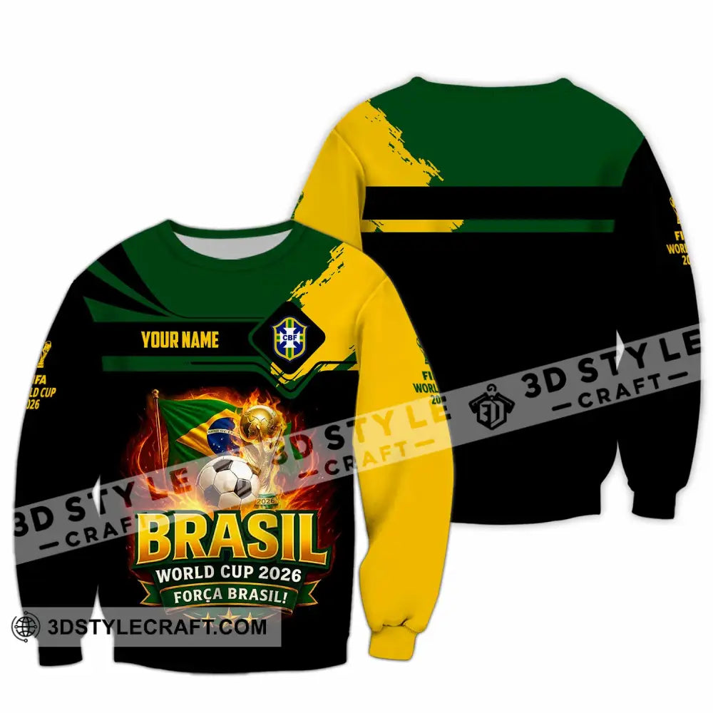 Unisex Shirt - Custom Brasil World Cup 2026 3D Shirt - Long Sleeve / S - T-shirt