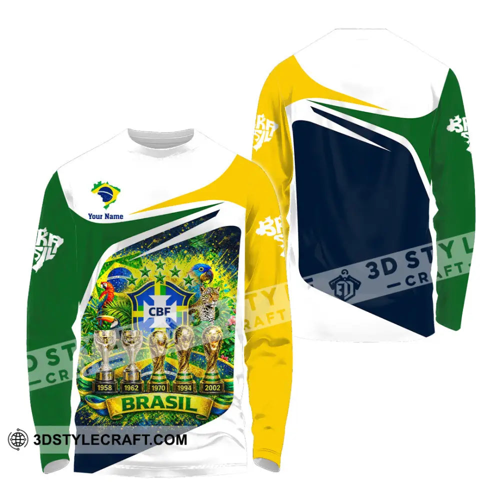Unisex Shirt - Custom Brasil World Cup 2026 3D Shirt - Long Sleeve Shirt / S - T-shirt