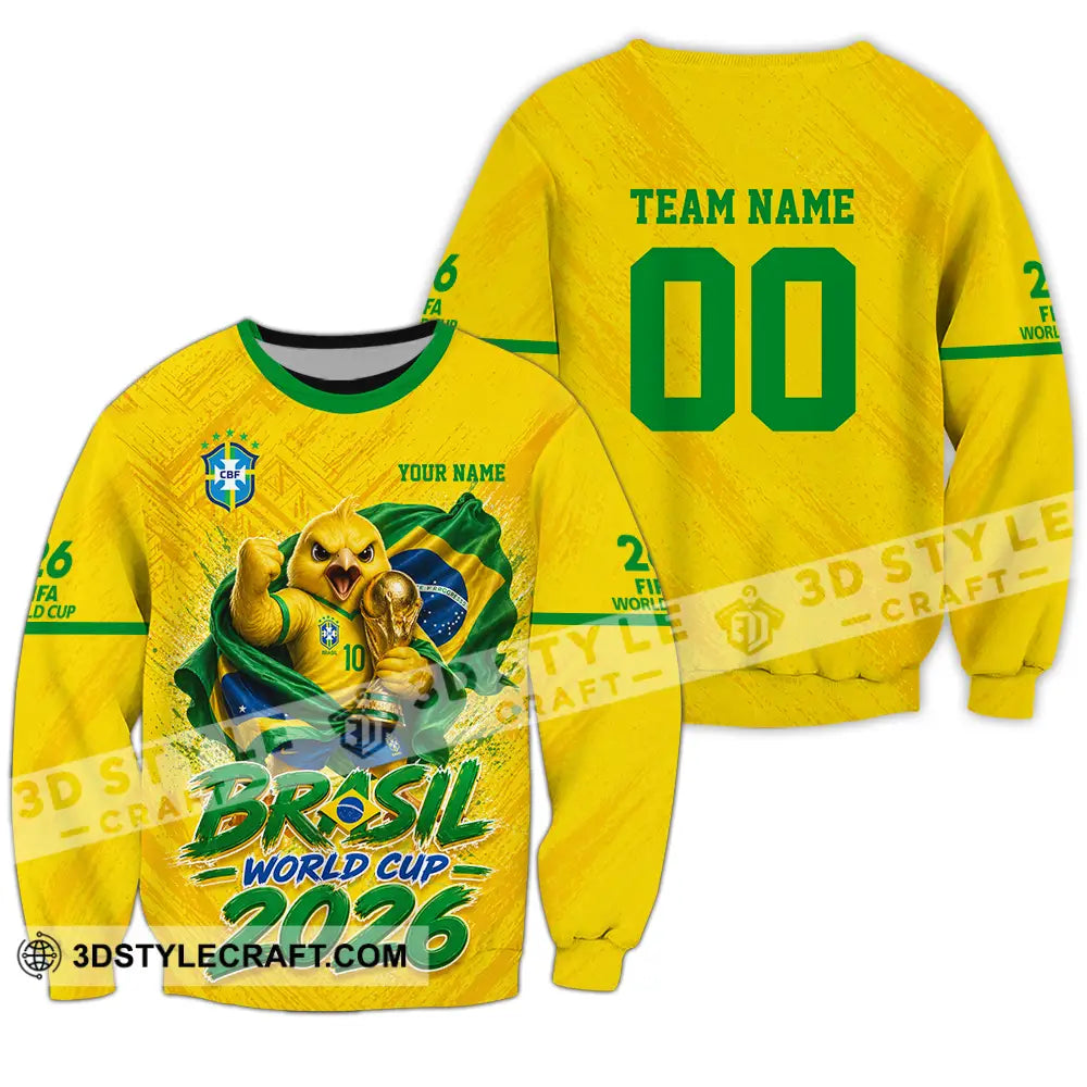Unisex Shirt - Custom Brasil World Cup 2026 3D Shirt - Long Sleeve / S - T-shirt