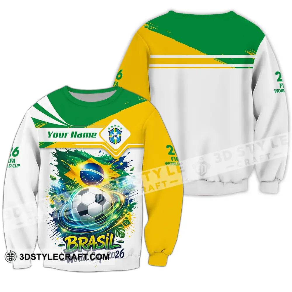 Unisex Shirt - Custom Brasil Fifa World Cup 2026 3D Shirt - Long Sleeve / S - T-shirt