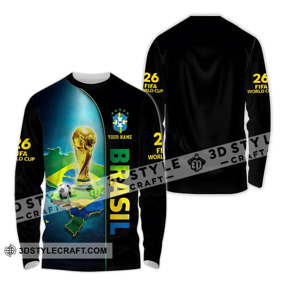 Unisex Shirt - Custom Brasil World Cup 2026 3D Shirt - Long Sleeve Shirt / S - T-shirt