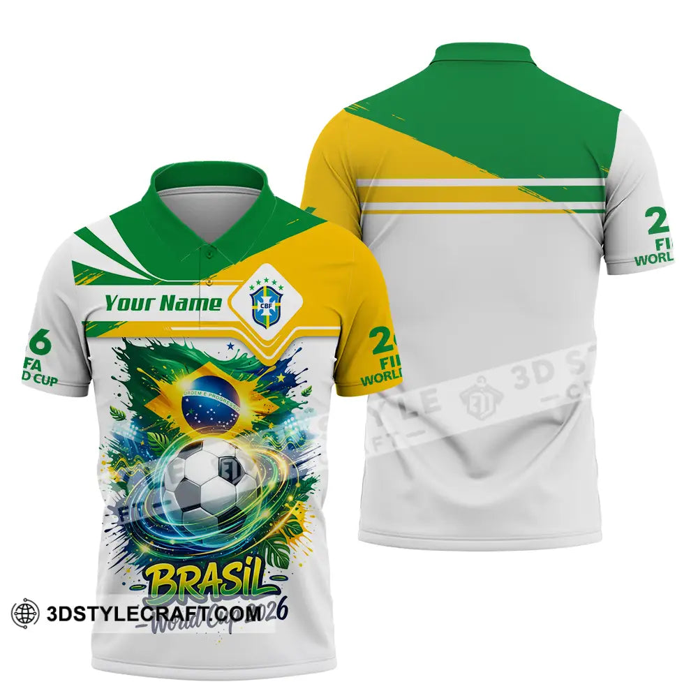 Unisex Shirt - Custom Brasil Fifa World Cup 2026 3D Shirt - Polo Shirt / S - T-shirt