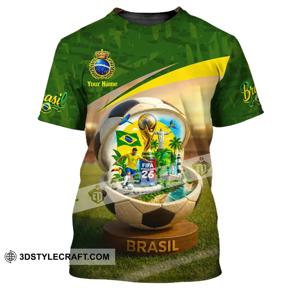 Unisex Shirt - Custom Brasil World Cup 2026 3D Shirt T-Shirt / S T-shirt