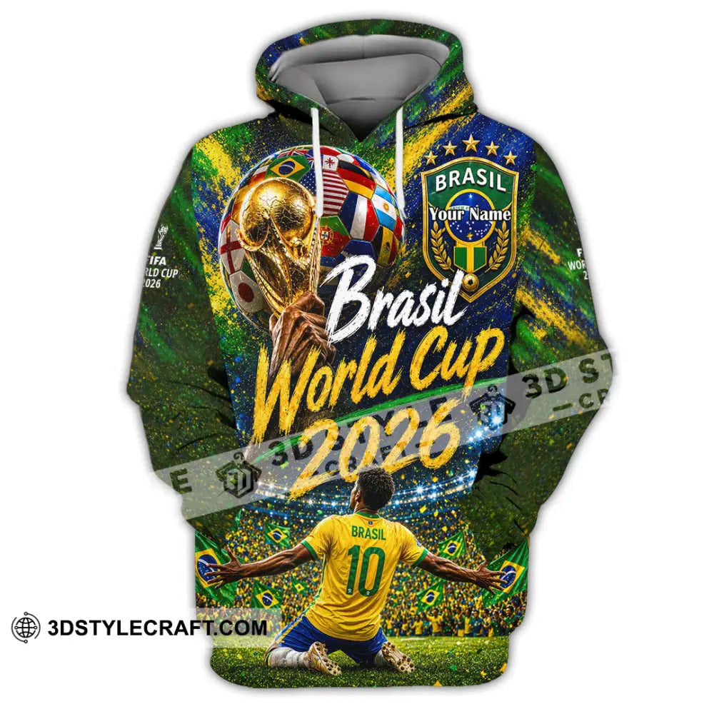 Unisex Shirt - Custom Brasil World Cup 2026 Shirt - Hoodie / S - T-shirt