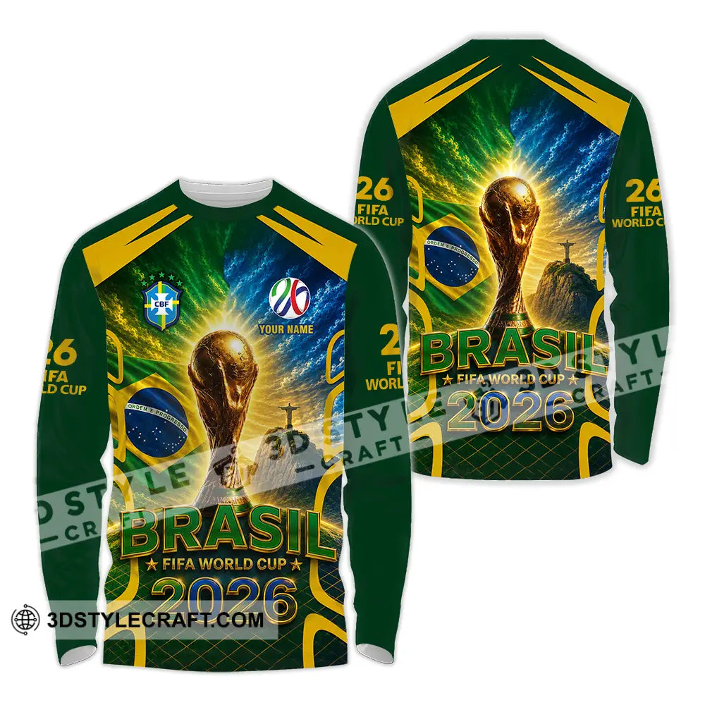 Unisex Shirt - Custom Brasil World Cup 2026 Shirt - Long Sleeve Shirt / S - T-shirt