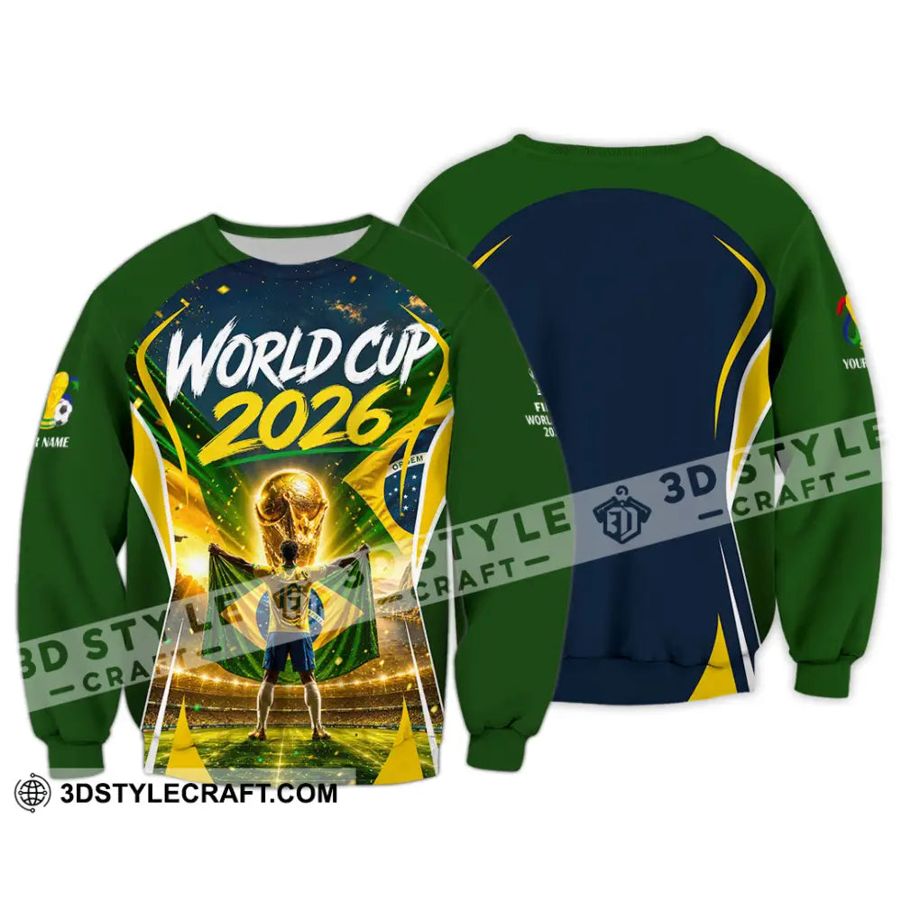 Unisex Shirt - Custom Brasil World Cup 2026 Shirt - Long Sleeve / S - T-shirt