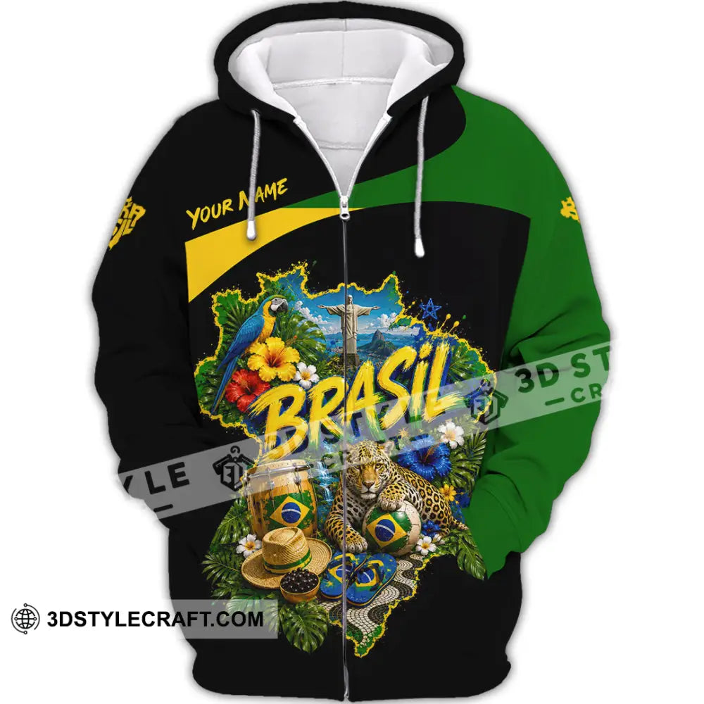 Unisex Shirt - Custom Brasil Shirt - Zipper Hoodie / S - T-shirt