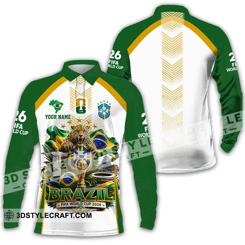 Unisex Shirt - Custom Brazil World Cup 2026 Shirt - Long Sleeve Polo / S - T-shirt