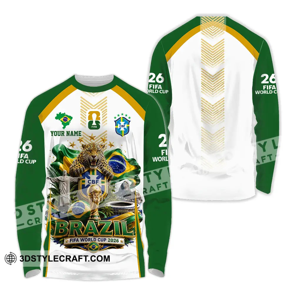 Unisex Shirt - Custom Brazil World Cup 2026 Shirt - Long Sleeve Shirt / S - T-shirt